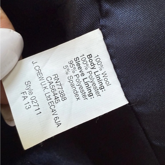 J.Crew Schoolboy Tipped Wool Blazer Academia Old Money Graphite Sz 4 Gray - Picture 12 of 12